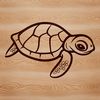 Vibrant Sea Turtle Illustration A colorful illustration of a smiling sea turtle swimming in the ocean.