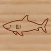 Detailed Shark Vector Art A detailed illustration of a shark, a wild sea creature, with sharp teeth and powerful fins.