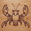 Beautiful Clawed Crustacean Illustration An illustration of a lobster with distinctive claws and shell.