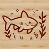 Wild Ocean Illustration A detailed illustration of a shark, a wild sea creature found in the ocean.