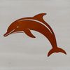 A sleek gray dolphin swimming in the ocean, represented as a vector graphic.
