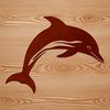 Sea Breeze Dolphin Graphic A colorful illustration of a dolphin leaping out of the water, suitable for crafting or design projects.