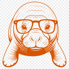 A realistic illustration of a manatee in its natural habitat.