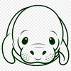 A vector illustration of a gentle sea creature, the manatee, suitable for commercial or personal use.