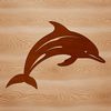Vector Illustration of a Sea Mammal A detailed illustration of a wild animal, specifically a sea creature, depicted as a dolphin in a vector design style.