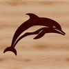 A detailed illustration of a dolphin in the ocean, suitable for graphic design projects.