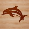 Delightful Ocean Companion A stylized illustration of a dolphin in the ocean, suitable for digital use.