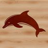 A stylized illustration of a dolphin in the ocean, suitable for various uses including commercial and personal projects.