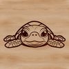 Stylized Sea Turtle Illustration A stylized illustration of a sea turtle in a digital format.