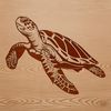 Illustration of a sea turtle swimming in the ocean, vector graphic design.