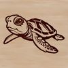 A digitally created illustration of a sea turtle in its natural habitat.