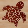 A detailed illustration of a sea turtle swimming in the ocean, created as a vector graphic.