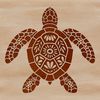 A colorful illustration of a sea turtle swimming in the ocean, perfect for crafting and design projects.