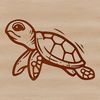 A stylized illustration of a sea turtle swimming in the ocean, designed as vector art.