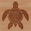 A detailed illustration of a sea turtle in its natural habitat, featuring distinctive shell patterns.