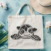 Sea Creature Silhouette Design A stylized illustration of a sea turtle in various environments.