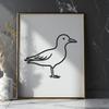 Beautiful Sea Gull Simple Line Drawing - Free DXF