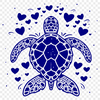 Beautiful Sea Turtle Template - Free DXF