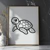 Stunning Sea Turtle In PDF And PNG