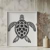 Artistic Sea Turtle - Glowforge SVG