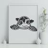 Cute Sea Turtle In PNG & SVG