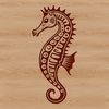 Colorful Seahorse Illustration A colorful illustration of a seahorse swimming in the ocean, suitable for vector art and cutting machine designs.