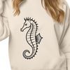 Free SVG Seahorse Clip Art Design A stylized illustration of a seahorse, suitable for vector graphics.