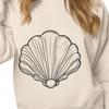 A vector illustration of a seashell, ideal for seaside-themed designs and vacation projects.
