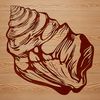 Tropical Seaside Decor Clip Art A stylized digital representation of a seashell suitable for cutting or laser engraving.