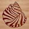 Coastal Seashell Design An ornate vector design of a seashell, ideal for crafting and design projects at the seaside or as a vacation theme.