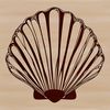 Ocean Treasure Clip Art A stylized illustration of a seashell, suitable for use as vector art in designs for seaside vacations.