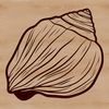 Beachy Seashell Icon A graphic representation of a seashell, ideal for use in digital crafting and design projects.