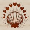 Seaside Whimsy SVG Clip Art A stylized seashell design featuring love hearts, perfect for seaside themed projects.