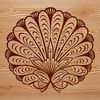 A stylized illustration of a seashell, ideal for use as clip art in design projects.