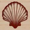Seaside Decorative Shell Illustration A stylized illustration of a seashell, suitable for use as clip art in various design applications.