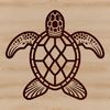 A vector graphic representation of a wild sea turtle swimming in the ocean.