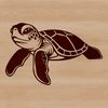 A sea turtle swimming in the ocean, depicted as a vector graphic illustration.