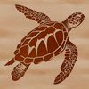 Close-up vector design of a sea turtle's shell with intricate details.