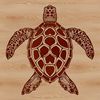 An SVG graphic representation of a wild sea creature, a sea turtle, in a seaside environment.