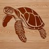 A detailed illustration of a sea turtle swimming in the ocean, suitable for vector design and cutting machine stencils.