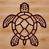 Wild Sea Turtle Silhouette Simple line drawing of a wild sea turtle in its natural seaside habitat.