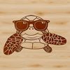 Coastal Cutie SVG Icon A cartoon sea creature, a sea turtle with sunglasses, depicted in vector format.