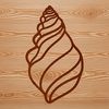 Beachy Keen Seashell Clip Art A digital representation of a seashell, suitable for use as clip art or a template for design projects.