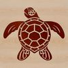 A realistic illustration of a sea turtle swimming in the ocean, representing a wild animal found in seaside environments.