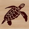 A detailed illustration of a sea turtle swimming in the ocean, suitable for vector graphics and digital art.