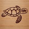 Swimming Sea Turtle Vector A detailed vector illustration of a sea turtle swimming in the ocean.