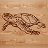 Sea Turtle Clip Art Design A sea turtle swimming in the ocean, an iconic wild animal found in seaside environments.
