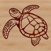 A detailed illustration of a sea turtle swimming in the ocean, suitable for vector graphics projects.