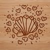 Beautiful Seashell Clip Art A digital illustration of a seashell with love hearts, suitable for vector design projects.