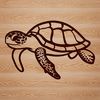 An isolated vector design of a seaside animal, a sea turtle.